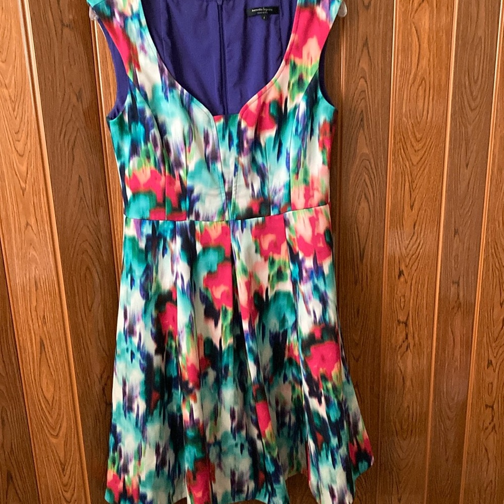 Nanetto Lenore Women’s Sleeveless Dress Size 8 Colorful Cocktail Dress V-neck